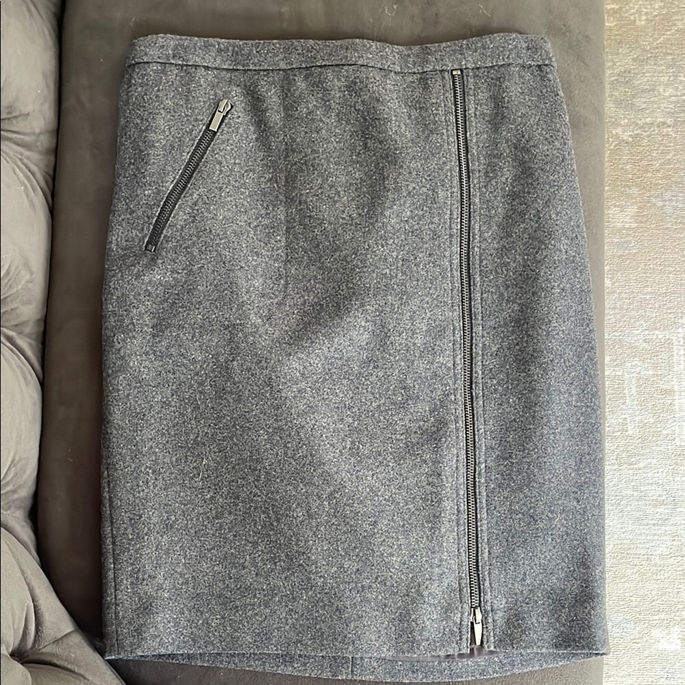 J. Crew Gray Knee-Length Pencil Skirt
